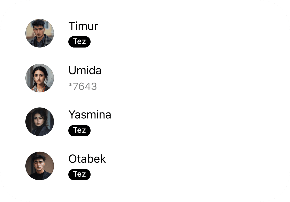 Kontaktlar ro‘yxati